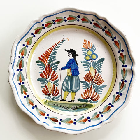 Antique Quimper Pottery Plate