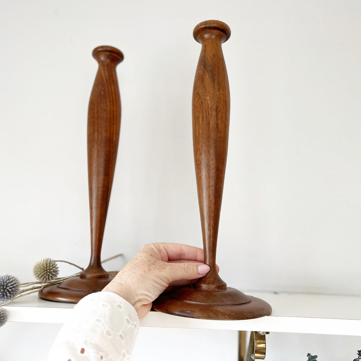 Extra Large Wooden Candlesticks What These Old Things NS