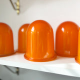 Set of 6 Orange Glass Globes