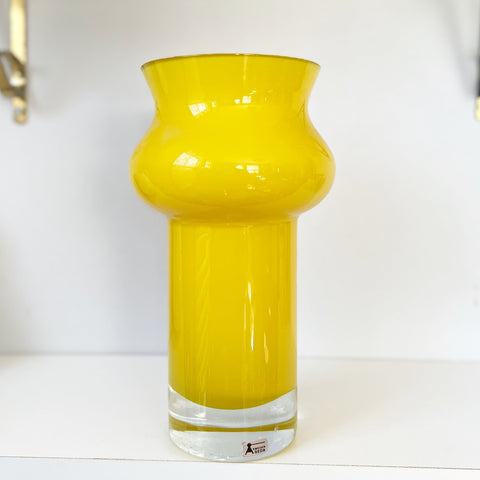Bo Borgstrom Aseda Glasbruk Yellow Glass Vase