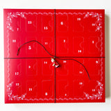 Advent Calendar with Vintage Wooden Ornaments