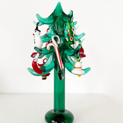 Hand Blown Christmas Tree with Glass Ornaments