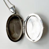 Sterling Large Oval Locket on Sterling Chain