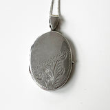 Sterling Large Oval Locket on Sterling Chain