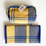 Plaid Wallet and Zipper Pouch