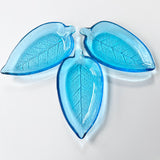 Blue Glass Nesting Leaf Dishes