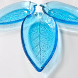 Blue Glass Nesting Leaf Dishes