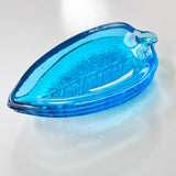 Blue Glass Nesting Leaf Dishes
