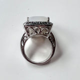 Sterling Silver Moonstone and Marcasite Ring