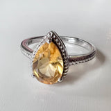 Sterling Citrine Ring