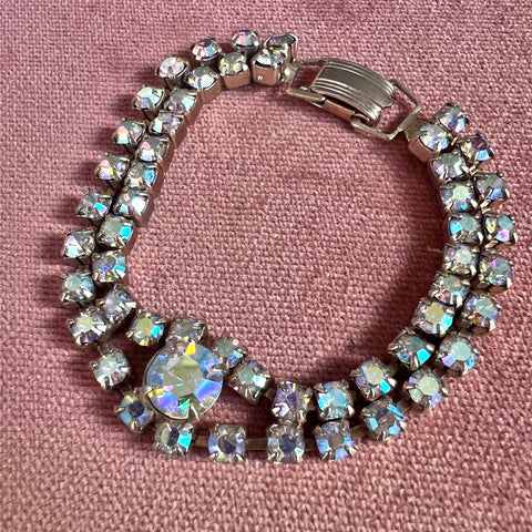 Vintage Coro Iridescent Rhinestone Bracelet