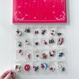 Advent Calendar with Vintage Wooden Ornaments