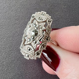 Sterling and Marcasite Deco Ring