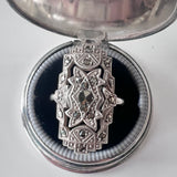 Sterling and Marcasite Deco Ring