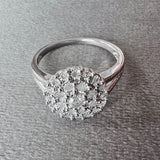 Diamond and Rhodium Plated Sterling Ring