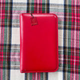 Red Leather Zip Organizer