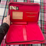 Red Leather Zip Organizer