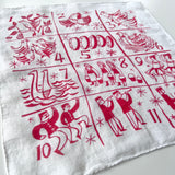 12 Days of Christmas Vintage Hankie