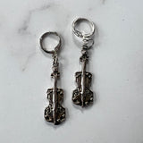 Sterling Violin Earrings