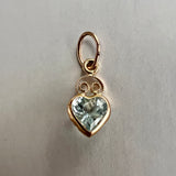 14K Gold Pendant with Blue Topaz