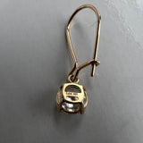 14K Gold Drop Earrings with Crystals