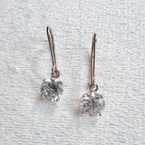 14K Gold Drop Earrings with Crystals