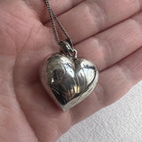 Sterling Puffy Heart Necklace