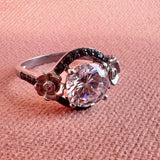 Sterling Silver Black Crystal Ring Sarah M