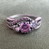 Sterling Pink Stone Ring