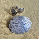 Ladye Fayre Sterling Brooch and Earrings