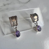 Sterling Silver and Amethyst Dangle Earrings