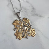 Sterling Two Tone Pendant on Sterling Chain