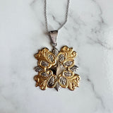 Sterling Two Tone Pendant on Sterling Chain