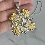 Sterling Two Tone Pendant on Sterling Chain