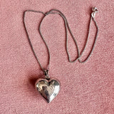 Sterling Puffy Heart Necklace