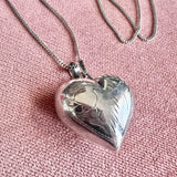 Sterling Puffy Heart Necklace