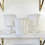 Trio of Milk Glass Planters