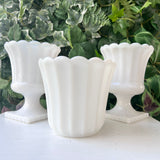 Trio of Milk Glass Planters