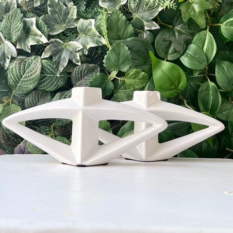 Pair of Vintage Ceramic Ikebana Vases