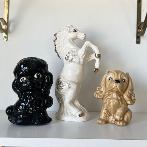 Trio of Kitschy Ceramic Animals