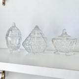 Trio of Lidded Glass Domes