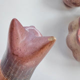 Trio of Pink Soapstone Pieces