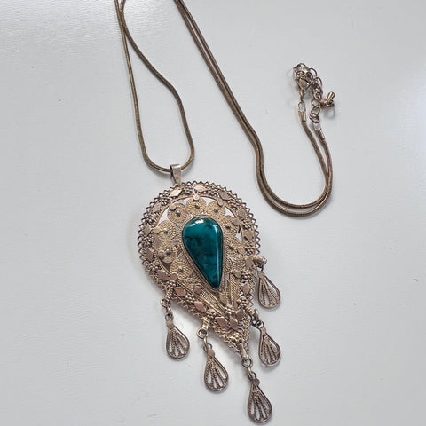 Sterling Filigree Tassel Necklace