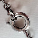 Deco Purple Glass Bead Necklace on Sterling Chain