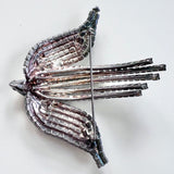 Rhinestone Bird Brooch