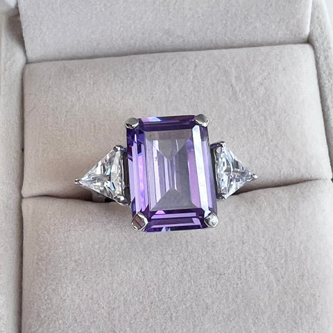 Bella Luce Sterling Synthetic Amethyst & White Stone Ring for LYNDA