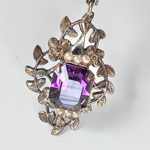 Art Nouveau Style Amethyst Necklace
