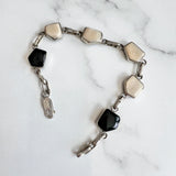 Sterling Onyx and Mother of Pearl Bracelet