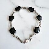 Sterling Onyx and Mother of Pearl Bracelet