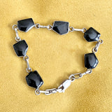 Sterling Onyx and Mother of Pearl Bracelet